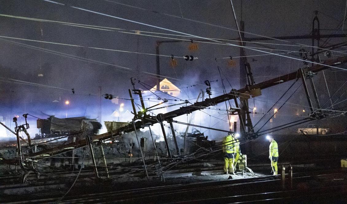 Mängder av tågresenärer drabbades av branden i Hässleholm, som stoppade trafiken på södra stambanan. Foto: Johan Nilsson/TT-arkivbild