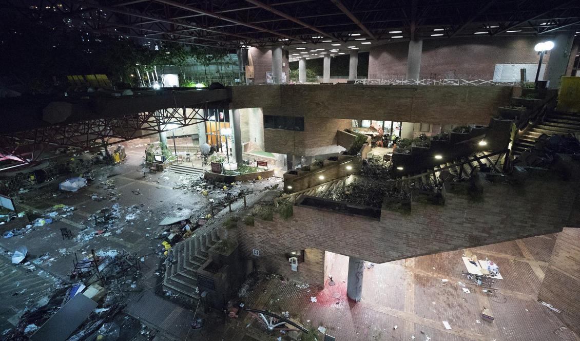 Belägringen av Polytekniska universitetet, som pågick i över en vecka, tycks nu vara avslutad. Foto: Vincent Thian/AP/TT