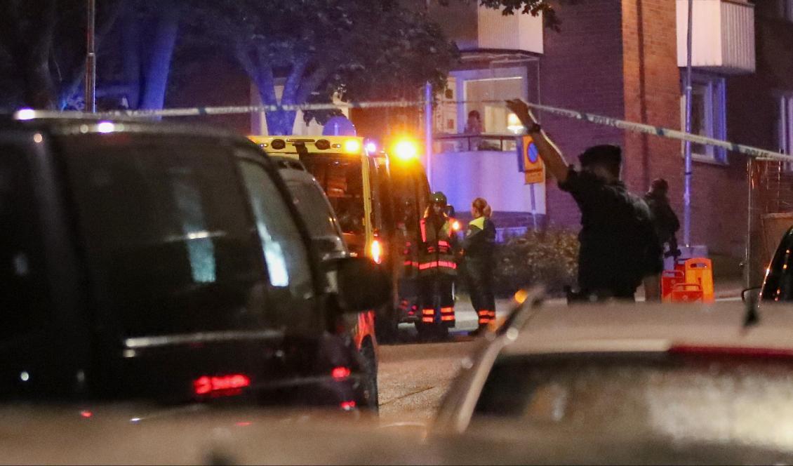 Minst två skottlossningar har ägt rum i Nacka på söndagskvällen. Foto: Claus Meyer/TT