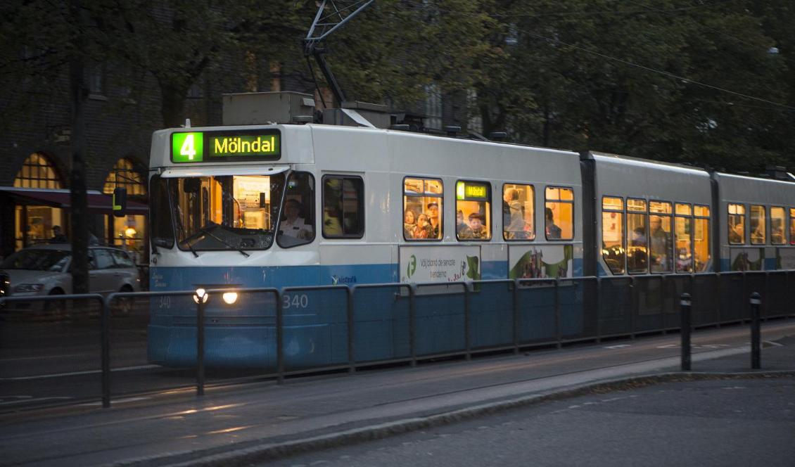 En spårvagn och dess förare utsattes för stenkastning i Göteborg. Foto: Fredrik Sandberg/TT-arkivbild