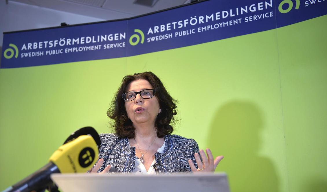 Arbetsförmedlingens nya generaldirektör Maria Mindhammar har en del utmaningar. Foto: Pontus Lundahl/TT-arkivbild