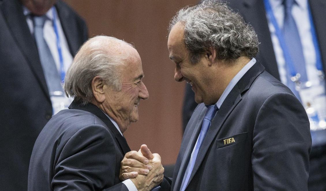 Sepp Blatter och Michel Platini. Foto: Patrick B. Kraemer/AP/TT-arkivbild