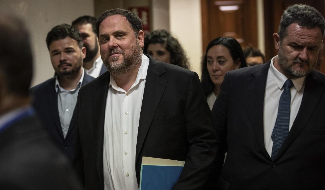 Spaniens högsta domstol har beslutat att inte släppa den katalanske separatistledaren Oriol Junqueras. Foto: Bernat Armangue/AP/TT-arkivbild