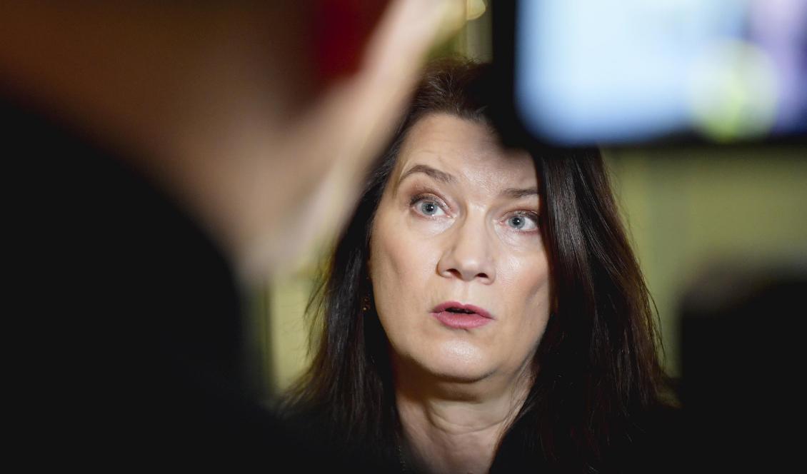Utrikesminister Ann Linde (S) efter EU-nämndens sammanträde på fredagen. Foto: Anders Wiklund/TT