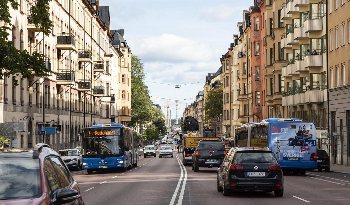 Hornsgatan i centrala Stockholm blir landets första miljözon 2. Foto: Helena Landstedt/TT-arkivbild