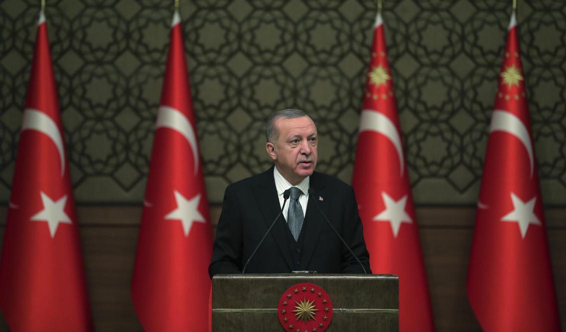 Turkiets president Recep Tayyip Erdogan. Foto: Presidential Press Service/AP/TT-arkivbild