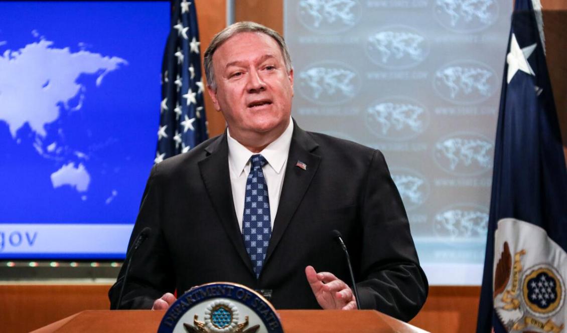Utrikesminister Mike Pompeo håller en presskonferens på Utrikesdepartementet i Washington, den 7 januari 2020. Foto: Charlotte Cuthbertson/The Epoch Times