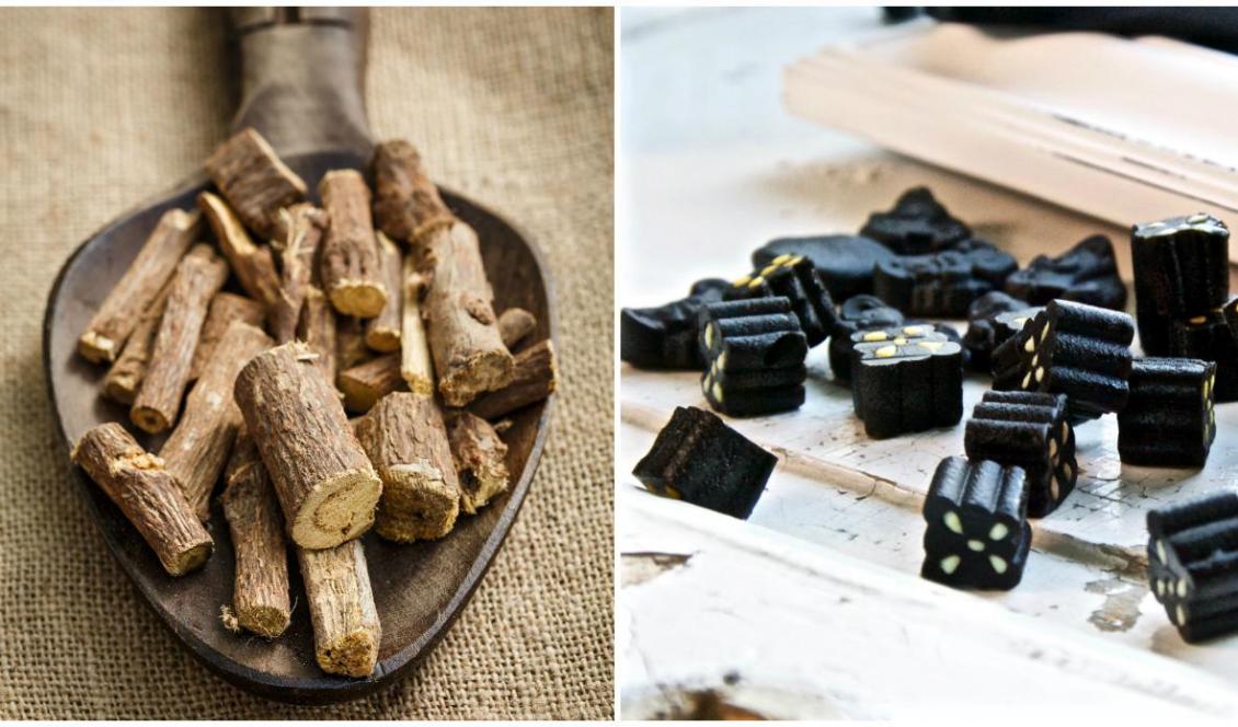 Lakritsrot och lakritsgodis. Foto: gate74 (t v), Hanna Stolt (t h)