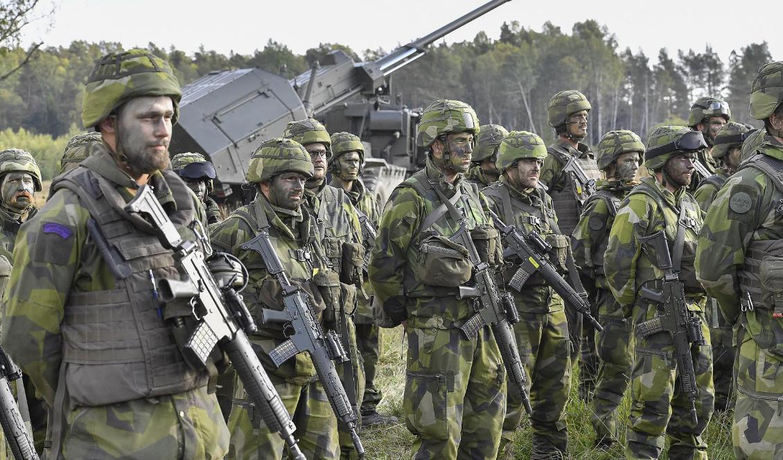 Besparingen görs bland annat inför den kommande försvarsmaktsövningen Aurora 20. Arkivbild från den förra övningen Aurora 17. Foto: Jonas Ekströmer/TT