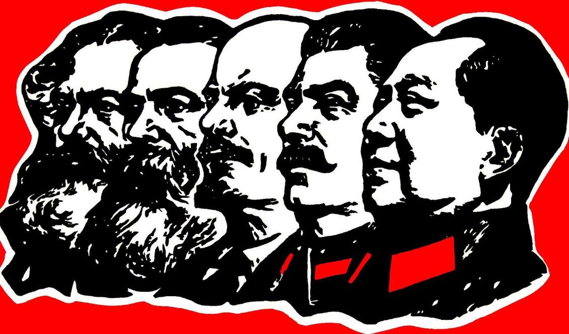 Frontfigurer för kommunismen; Karl Marx, Friedrich Engels, Vladimir Lenin, Josef Stalin och Mao Zedong. Foto: (beskuren) Andrew Kitzmiller/Flickr CC BY 2.0