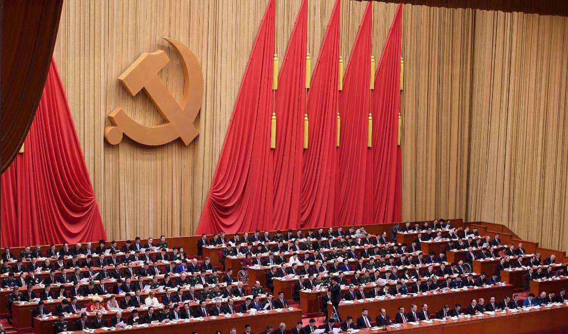 
Delegater samlade under Kinas kommunistpartis 19:e kongress i Folkets stora hall den 24 oktober 2017. Foto: Greg Baker/AFP via Getty Images                                                