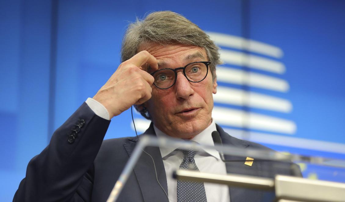EU-parlamentets talman David Sassoli. Foto: Olivier Matthys/AP/TT-arkivfoto