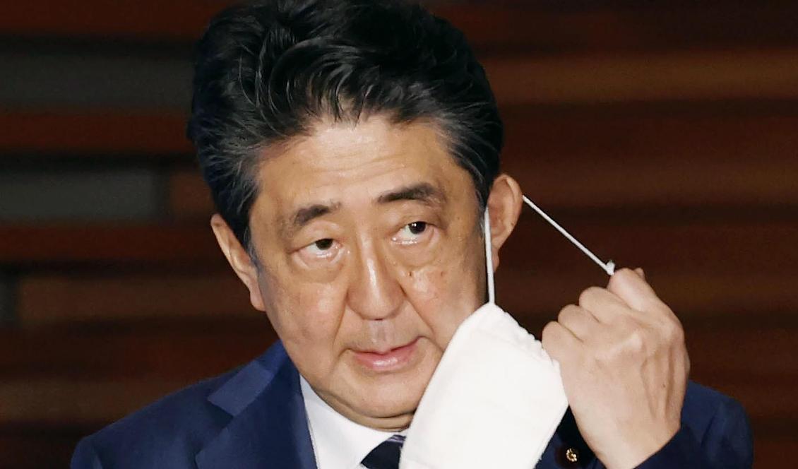Japans premiärminister Shinzo Abe. Foto: Sadayuki Goto/AP/TT-arkivbild