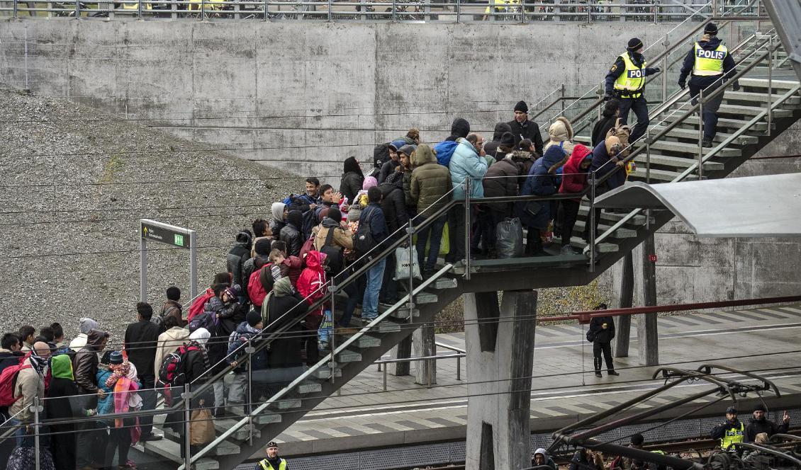 Hösten 2015 kom många asylsökande till Hyllie station i Malmö. Foto: Johan Nilsson/TT-arkivbild