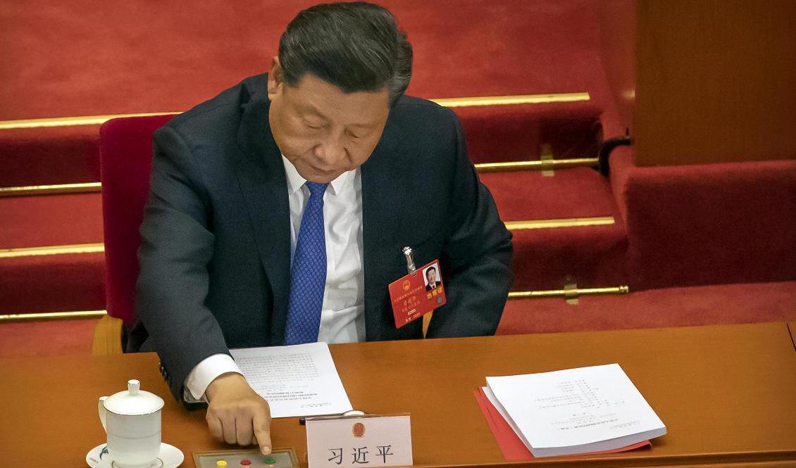 Kinas president Xi Jinping ska under måndagen träffa EU:s högsta ledning i ett toppmöte via webben. Foto: Mark Schiefelbein/AP/TT-arkivbild