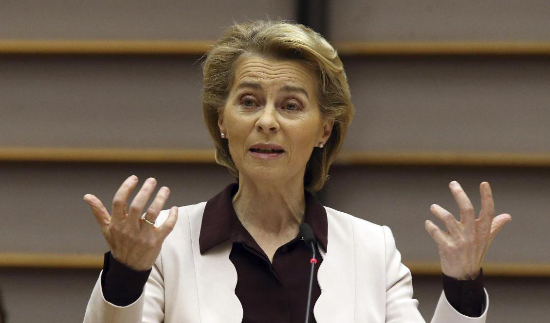 EU-kommissionens ordförande Ursula von der Leyen. Foto: Francois Walschaerts/AP/TT-arkivbild