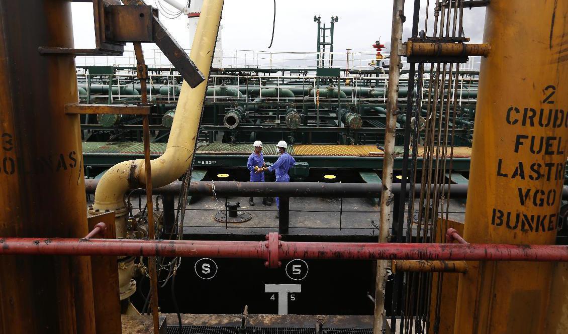 En iransk oljetanker i Venezuela i maj. Foto: Ernesto Vargas/AP/TT