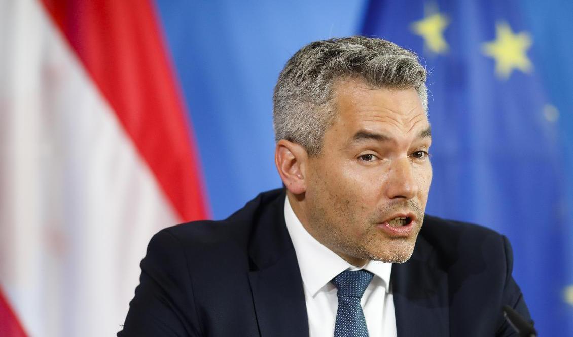 Österrikes inrikesminister Karl Nehammer. Arkivbild. Foto: Markus Schreiber/AP/TT