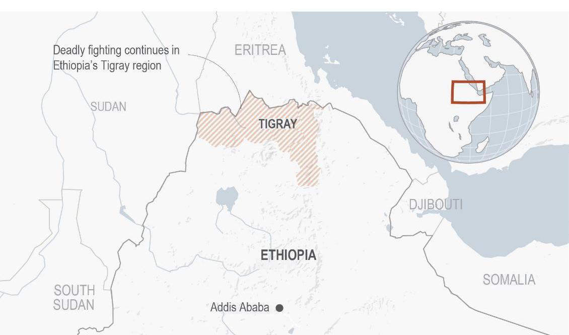 Tigray ligger i norra Etiopien. Foto: AP/TT