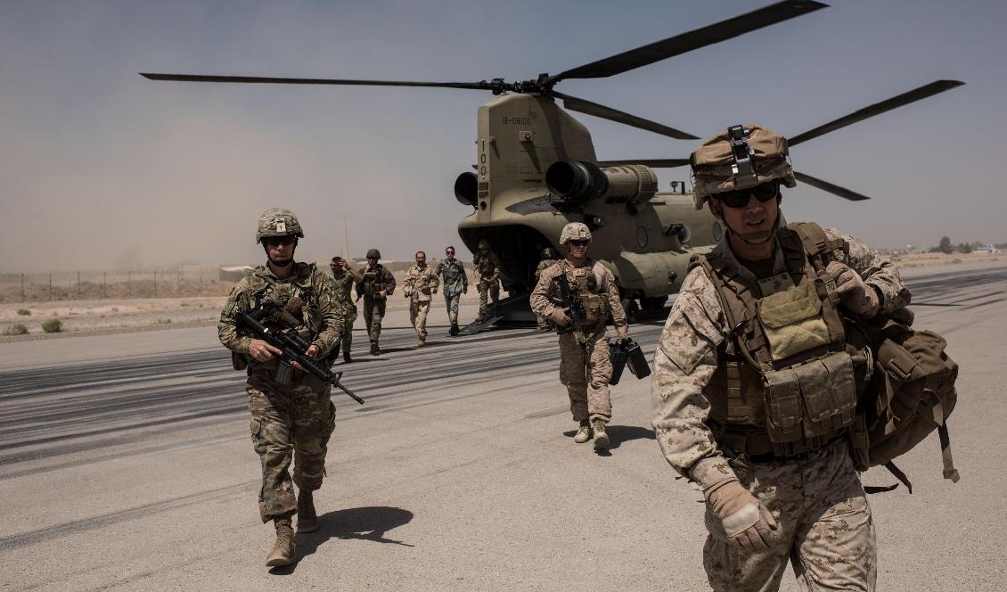 
Amerikanska soldater i Helmand-provinsen i Afghanistan den 11 september 2017. Foto: Andrew Renneisen/Getty Images                                            