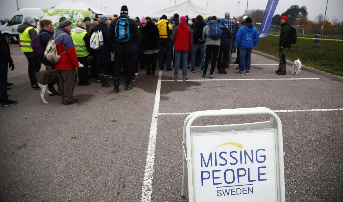 Frivilligorganisationen Missing People hjälper anhöriga och Polisen i arbetet med att söka efter försvunna personer. Arkivbild. Foto: Thomas Johansson/TT