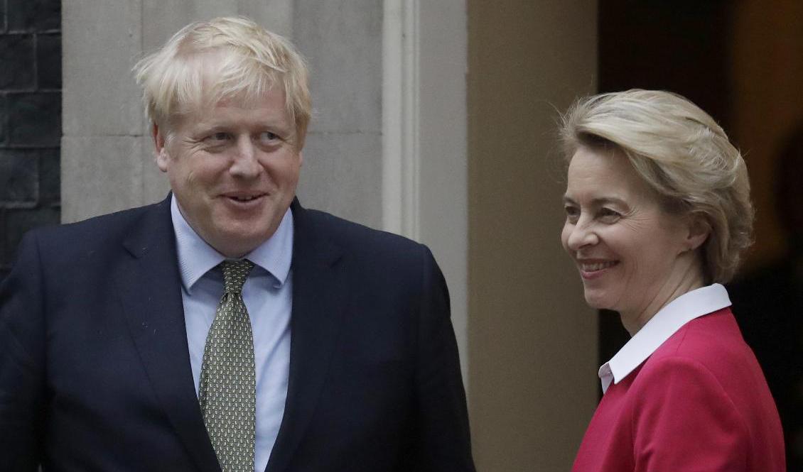 Den brittiske premiärministern Boris Johnson och EU-kommissionens ordförande Ursula von der Leyen. Arkivbild. Foto: Matt Dunham/AP/TT