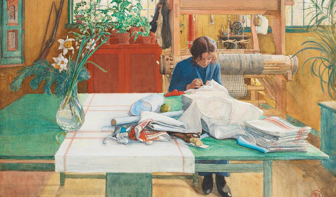 "Syende Flicka / Anna S" av Carl Larsson har sålts för ett rekordbelopp. Pressbild. Foto: Bukowskis
