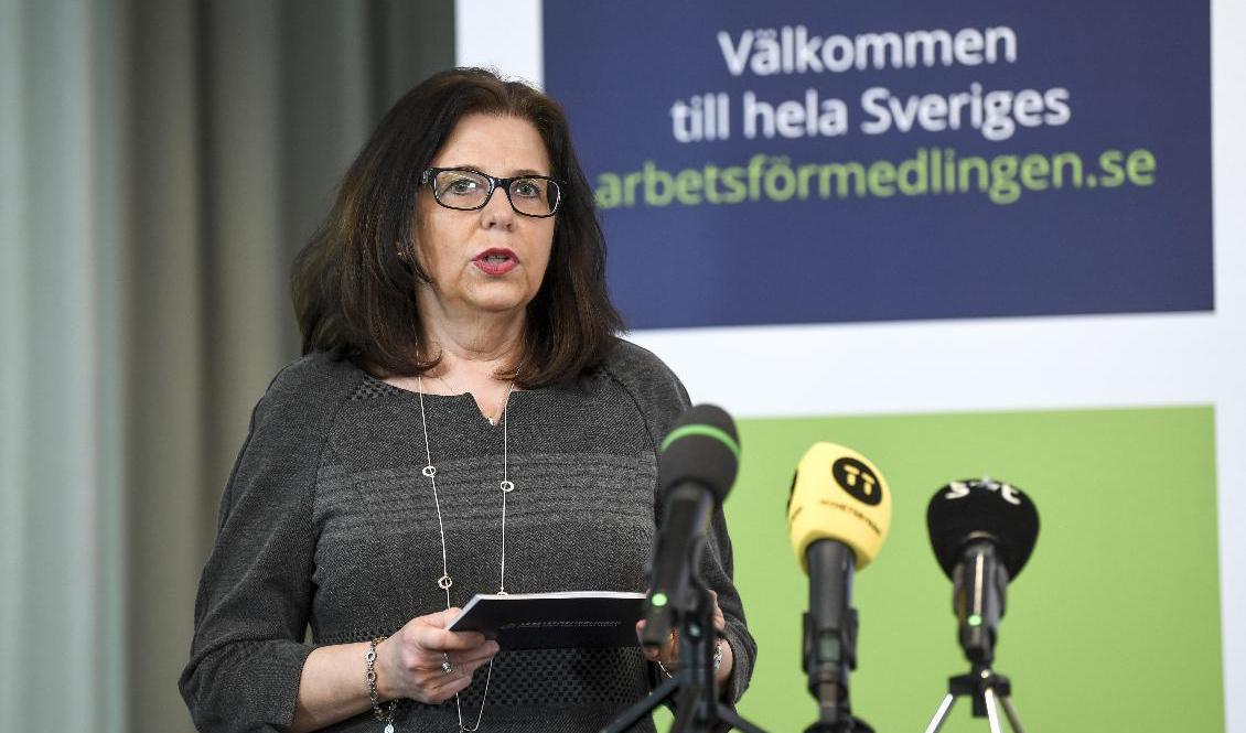 Arbetsförmedlingens generaldirektör Maria Mindhammar. Arkivbild. Foto: Fredrik Sandberg/TT
