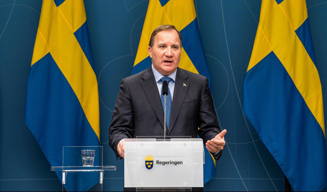 Socialdemokraternas partiledare Stefan Löfven vid en presskonferens om covid-19 den 3 november 2020. Foto: Jonathan Nackstrand/AFP via Getty Images