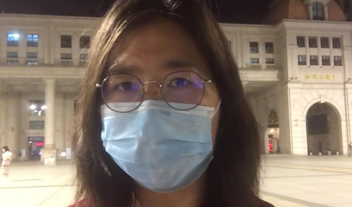 


Zhang Zhan under en livesändning om pandemin i Wuhan i Kina. Hon har nu dömts till fyra års fängelse för sin rapportering. Foto: Skärmdump/Youtube                                                                                                                                    