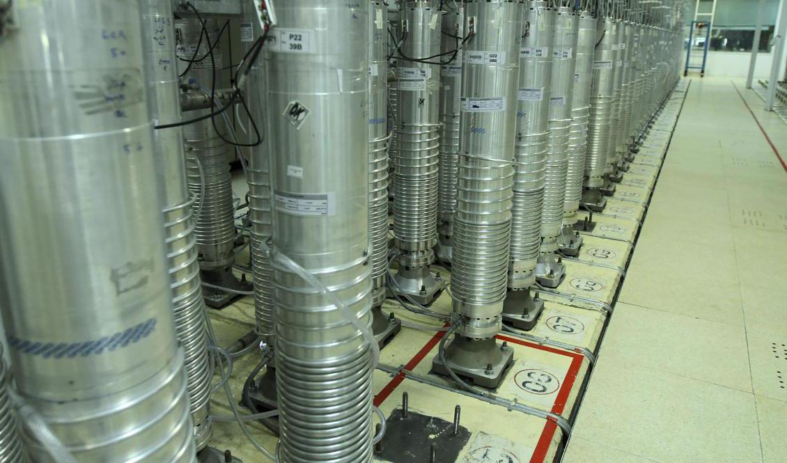 Centrifuger i kärnenergianläggningen Natanz. Arkivbild. Foto: Irans atomenergiorganisation/AP/TT