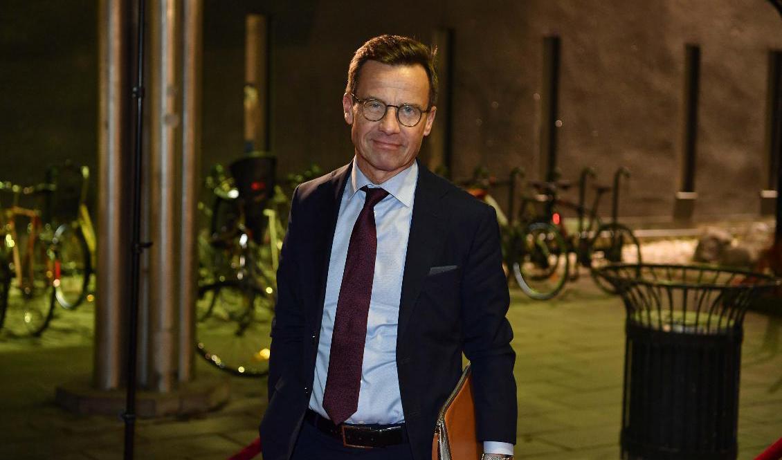 Moderaternas partiledare Ulf Kristersson (M) inför fjolårets partiledardebatt i Agenda. Arkivbild. Foto: Jessica Gow/TT