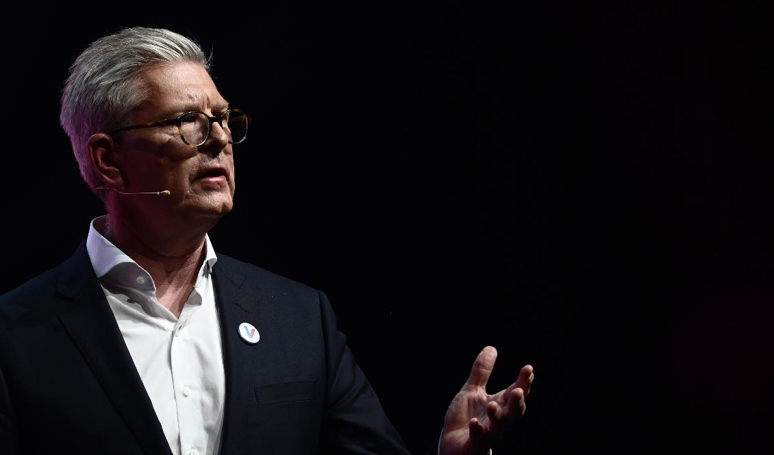 Ericssons, vd Börje Ekholm, talar under en mässa i Paris den 16 maj 2019. Foto: Philippe Lopez/AFP via Getty Images
