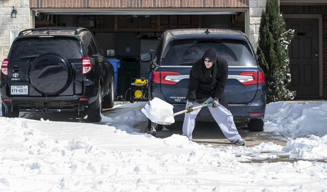 En ovan syssla för Texasbon Jeremy Bixby i Pflugerville. Foto: Ricardo B. Brazziell/AP/TT