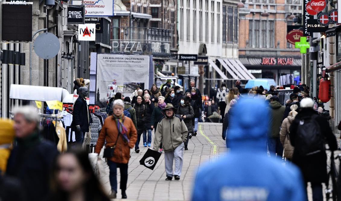 
Bild från när butiker öppnade igen i Köpenhamn den 1 mars. Foto: Philip Davali/Ritzau/TT                                            