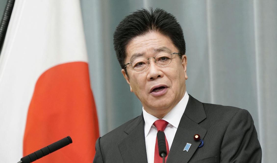 Japans chefskabinettssekreterare Katsunobu Kato. Arkivbild. Foto: Kyodo News/AP/TT