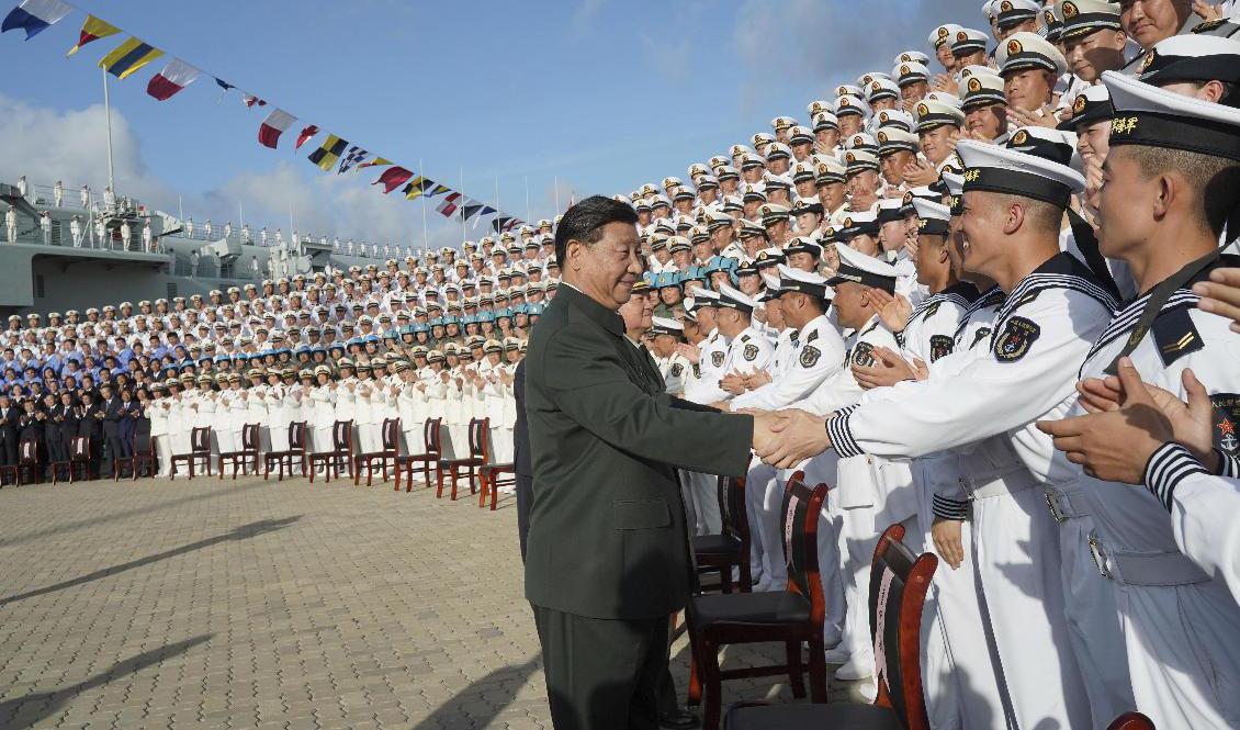 Kinas president Xi Jinping, här vid ett flottbesök i Sanya i södra Kina 2019. Foto: Li Gang/Nya Kina/AP/TT