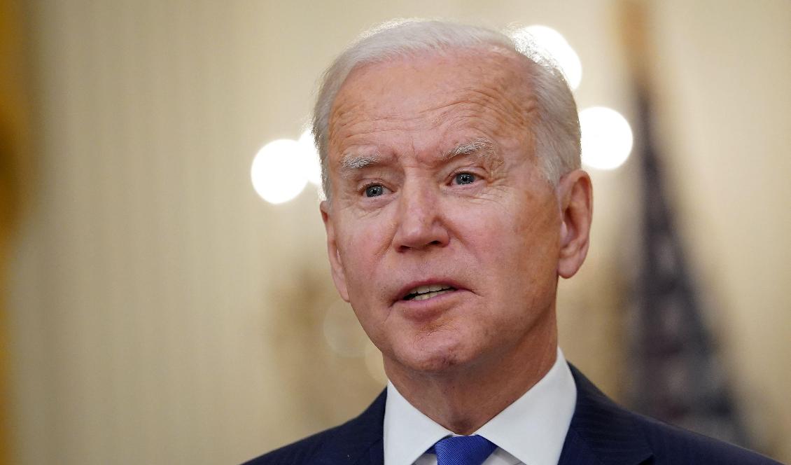 USA:s president, Joe Biden, i Vita huset i Washington D.C. den 8 mars 2021. Foto: Mandel Ngan/AFP via Getty Images