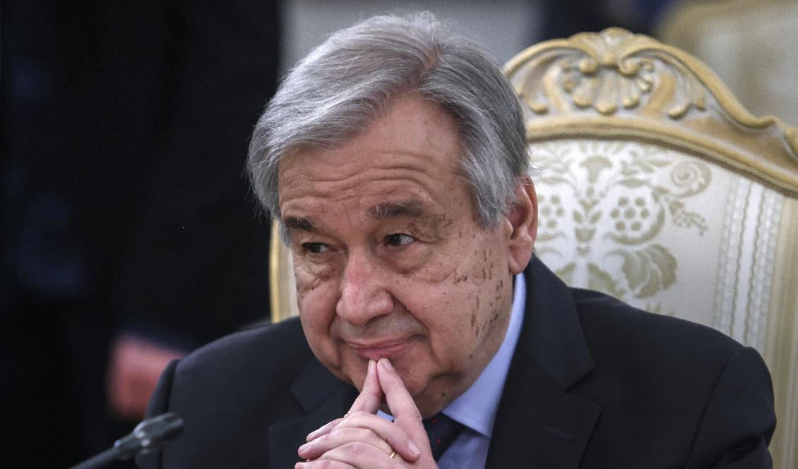 FN:s generalsekreterare António Guterres. Foto: Maxim Shemetov/AP/TT