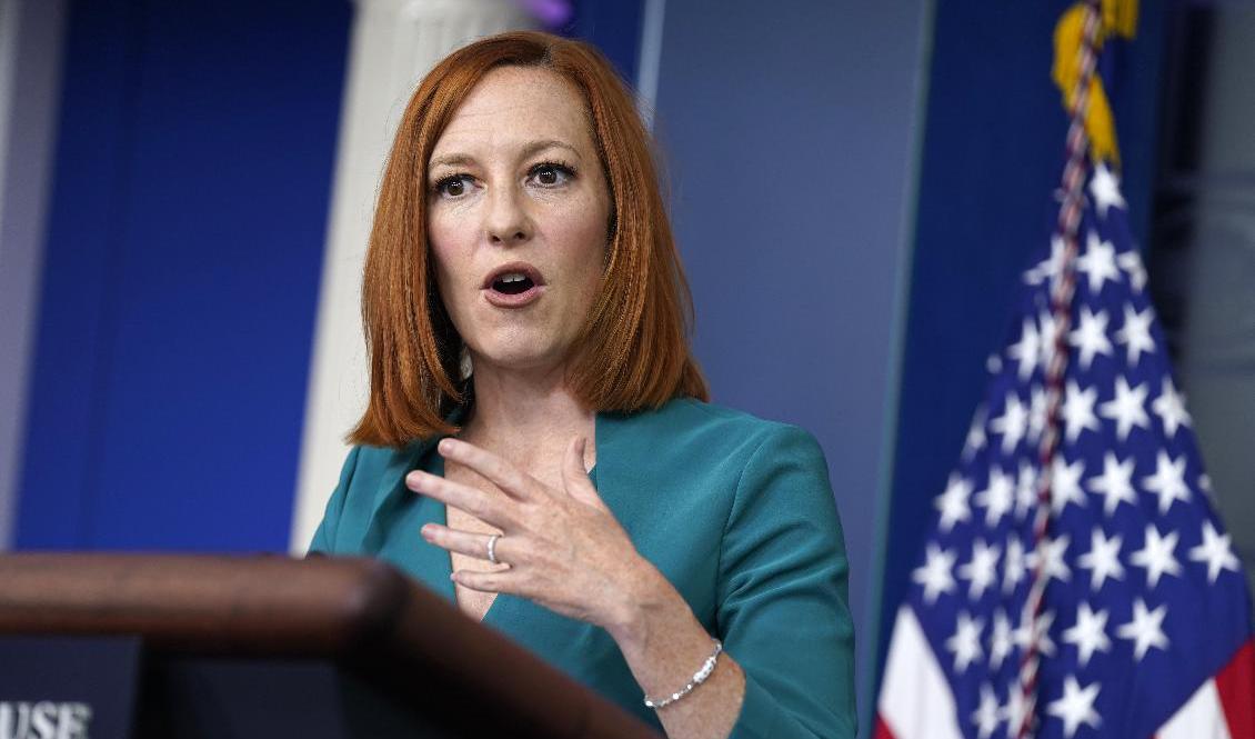 Vita husets pressekreterare Jen Psaki. Foto: Evan Vucci/AP/TT