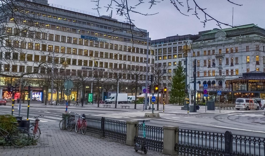
Trots pandemin visar svenska finanschefer stark optimism. På bilden syns Norrmalms torg i Stockholm. Foto: Bilbo Lantto                                            