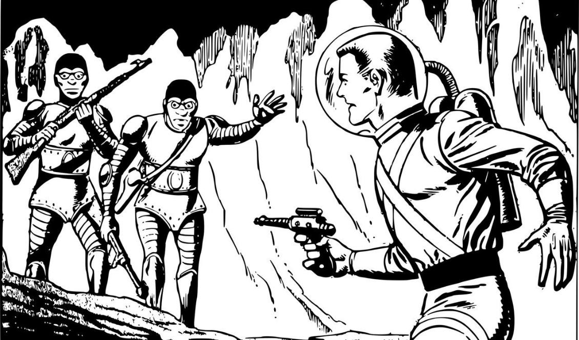Vem minns inte alla skrämmande amerikanska filmaffischer med science fiction-motiv från svunna tider?