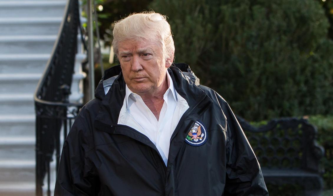 Donald Trump utanför Vita huset i Washington D.C. den 3 oktober 2017. Foto: Samira Bouaou