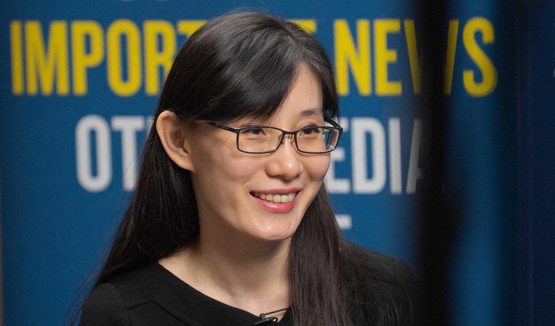 Virologen Yan Limeng i Washington 28 juli, 2020. Yan Limeng tvingades fly till USA efter att hon pekat ut WIV som källa till viruset. Foto: Brendon Fallon