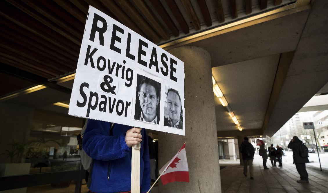 De två kanadensiska medborgarna greps i Kina för tre år sedan. Arkivbild. Foto: Darryl Dyck/The Canadian Press/AP/TT