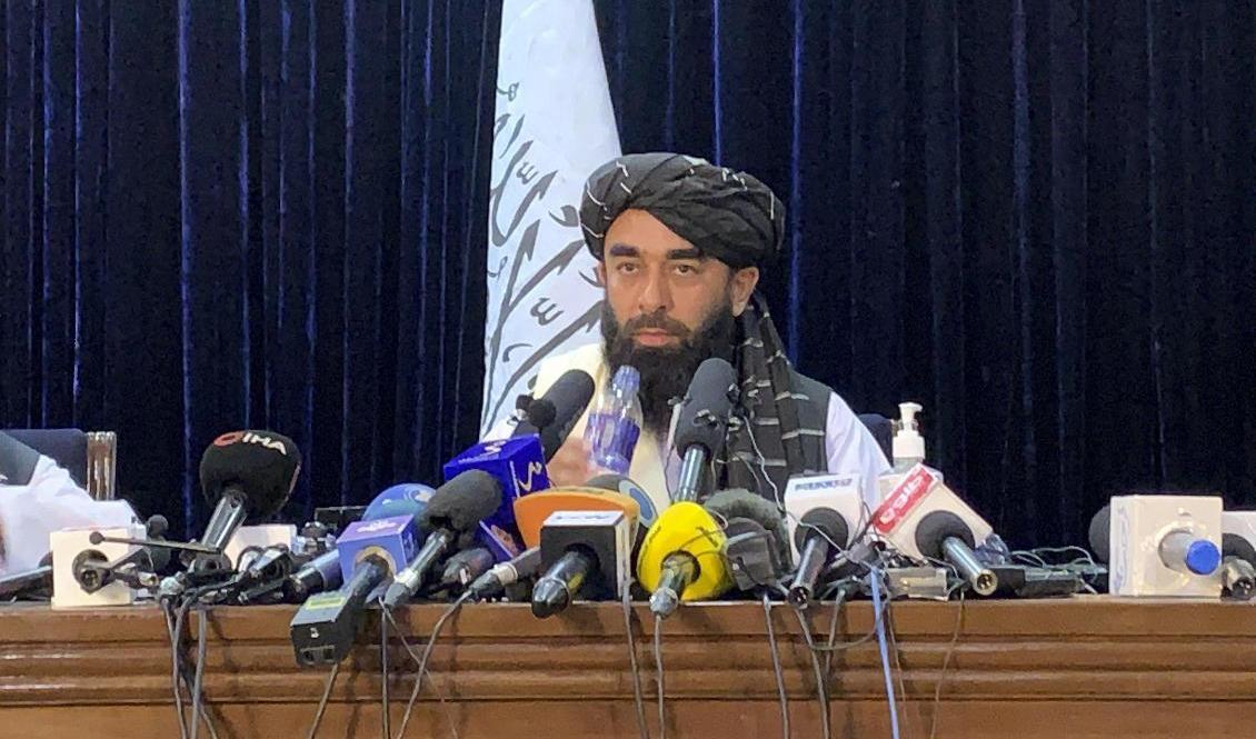 Talibanernas talesperson Zabihullah Mujahid. Foto: Rahmat Gul/AP/TT