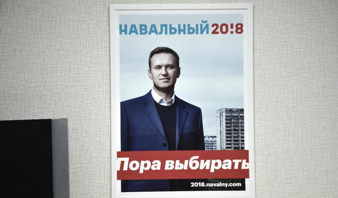 Valaffisch med Aleksej Navalnyh från 2018. Arkivbild. Foto: Wiktor Nummelin/TT