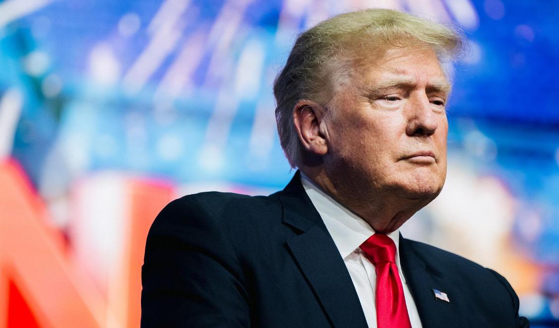 USA:s förre president Donald Trump vid ett tal den 24 juli 2021. Foto: Brandon Bell/Getty Images