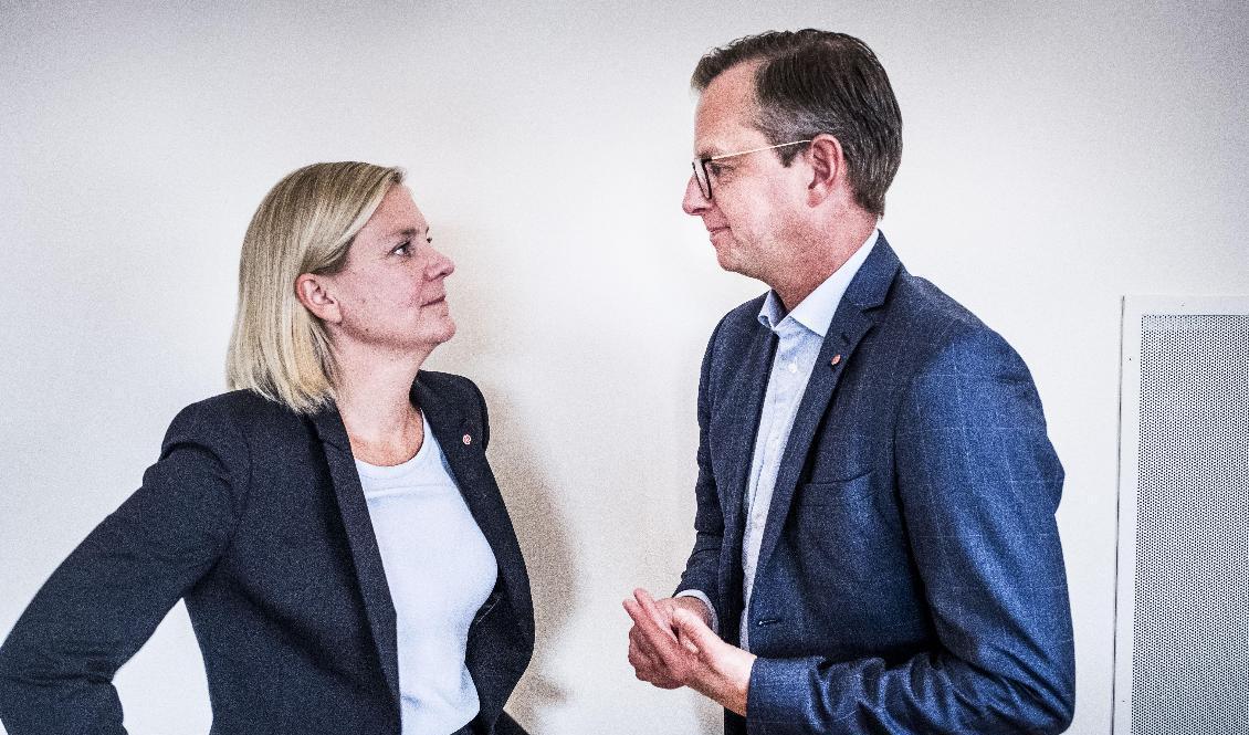 Magdalena Andersson och Mikael Damberg fotograferade inför valet 2018. Arkivbild. Foto: Magnus Hjalmarson Neideman/SvD/TT
