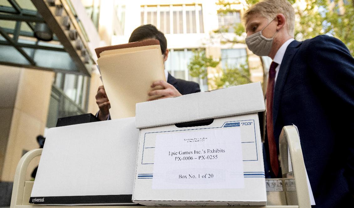 Apple väntas gå upp i rätten mot spelutvecklarna Epic på nytt. Arkivbild. Foto: Noah Berger/AP/TT